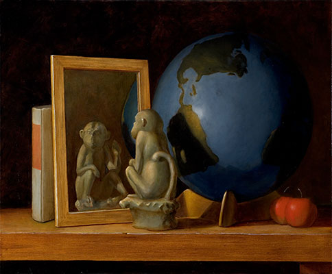 Chris Peters | The Devil You Know | Monkey Mirror Globe Still Life Painting